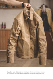 Maden Men's Vintage Waxed Canvas Jacket