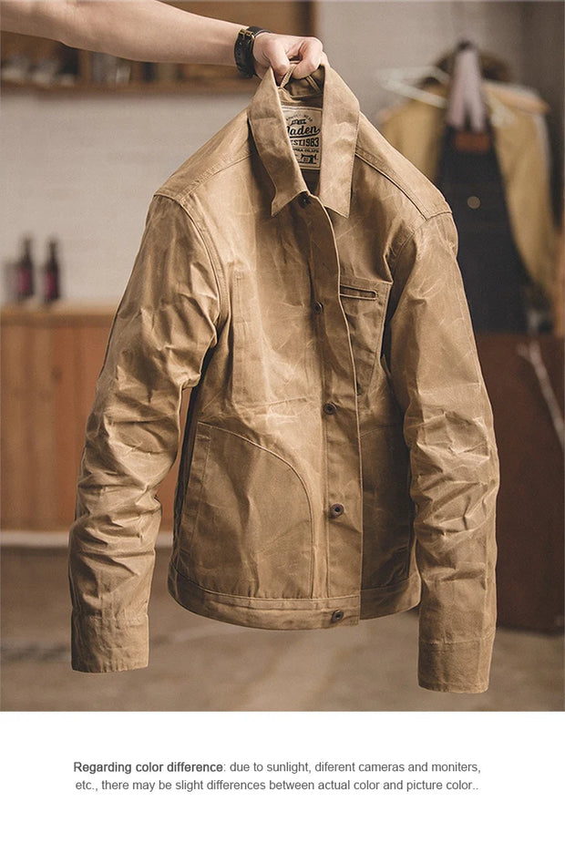 Maden Men's Vintage Waxed Canvas Jacket