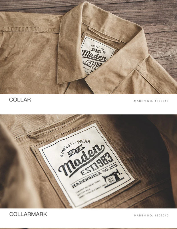 Maden Men's Vintage Waxed Canvas Jacket