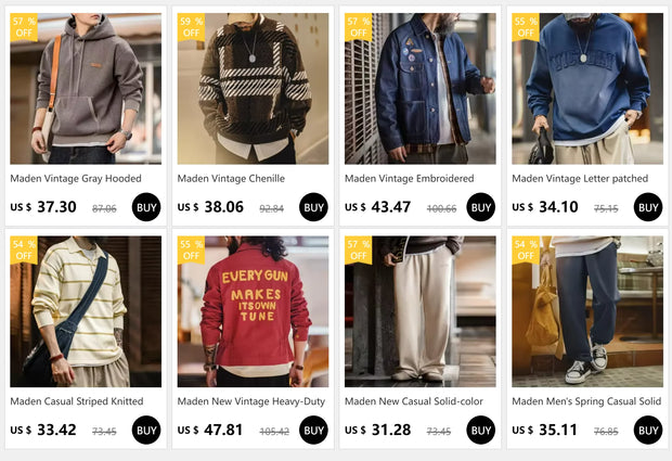 Maden Men's Vintage Waxed Canvas Jacket